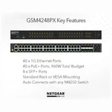NETGEAR GSM4248PX 40x1G PoE+ 960W and 8xSFP+ Managed Switch