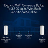 Netgear Orbi 970 Series Quad-Band WiFi 7 Mesh Add-on Satellite BE27000 (RBE970) | White Edition