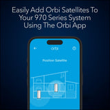 Netgear Orbi 970 Series Quad-Band WiFi 7 Mesh Add-on Satellite BE27000 (RBE970) | White Edition