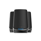 Netgear RBKE963B Orbi Quad-Band AXE11000 Wifi 6E Ultra Performance Mesh System - Wifi 6E Router & 2 Satellites with 10 Gig | 3x 2.5 Gig | 9x 1 Gig | Coverage up to 9000 sqft| Black Edition