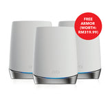 Orbi WiFi-6 High-Performance Tri-Band Mesh WiFi System - AX4200 (1 Router + 2 Satellites) (RBK753)