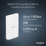 Netgear WAX610Y Cloud Managed Wireless Outdoor Access Point - WiFi 6 Dual-Band AX1800