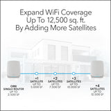Orbi RBK763S 5.4Gbps Triband 3-Pack WiFi 6 Mesh System with 1-Year Armor