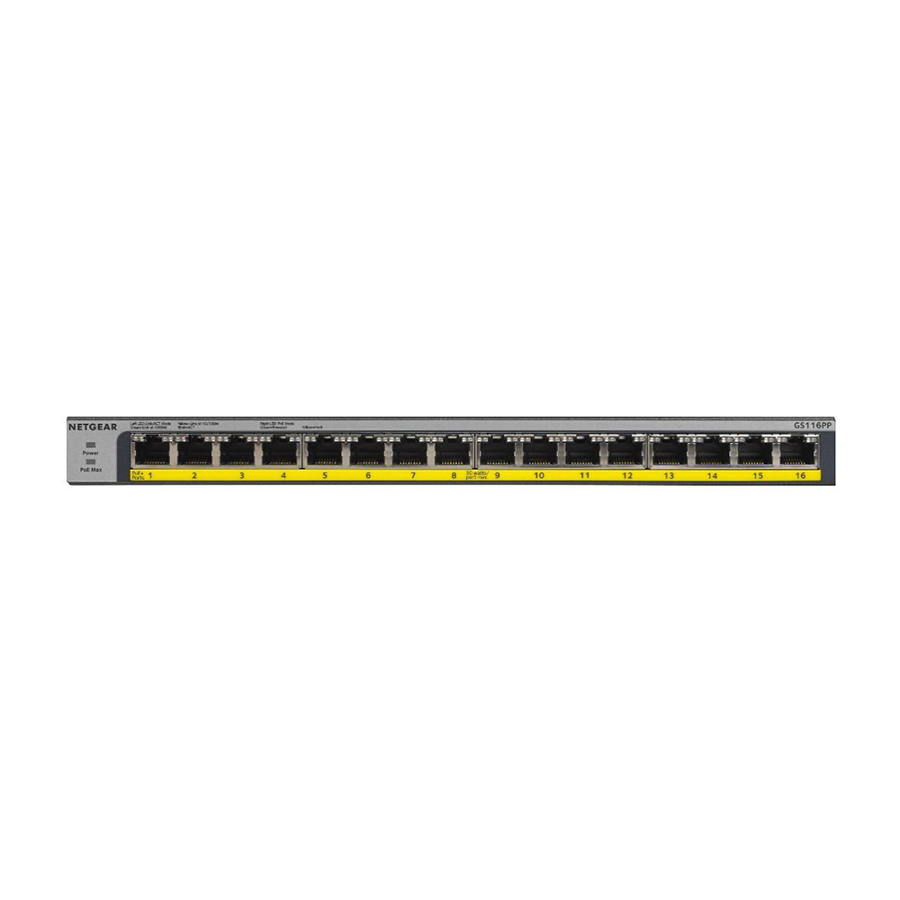 Netgear 16-Port Gigabit Ethernet Unmanaged PoE Switch (GS116PP