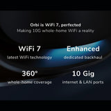 Orbi 970 Quad-Band WiFi 7 Mesh System - BE27000 27Gbps - 3-Pack - Black (RBE973SB)