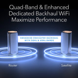 Orbi 970 Quad-Band WiFi 7 Mesh System - BE27000 27Gbps - 2-Pack - Black (RBE972SB)