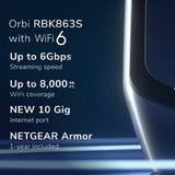 Netgear AX6000 Mesh WiFi System (RBK863S) Orbi White Series Tri-Band WiFi 6 Mesh System