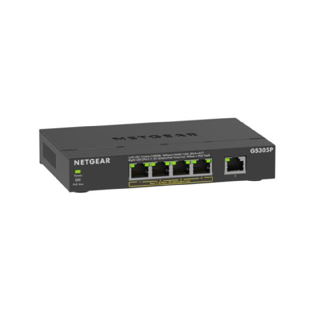 NETGEAR GS305Pv3 5-Port Gigabit Ethernet Unmanaged PoE+ Essentials Switch (63W)
