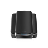 Netgear RBKE963B Orbi Quad-Band AXE11000 Wifi 6E Ultra Performance Mesh System - Wifi 6E Router & 2 Satellites with 10 Gig | 3x 2.5 Gig | 9x 1 Gig | Coverage up to 9000 sqft| Black Edition