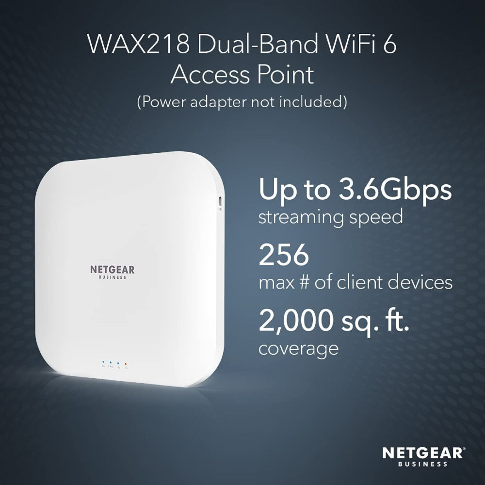 Netgear WAX218 Wireless Access Point - WiFi 6 Dual-Band AX3600