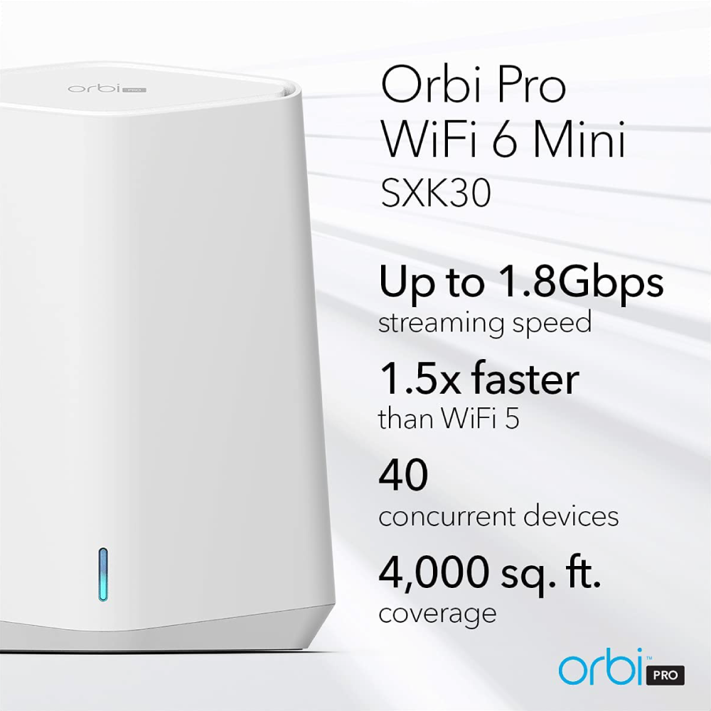 Orbi Pro SXK30 AX1800 Dual Band 2-Pack WiFi 6 Mesh System