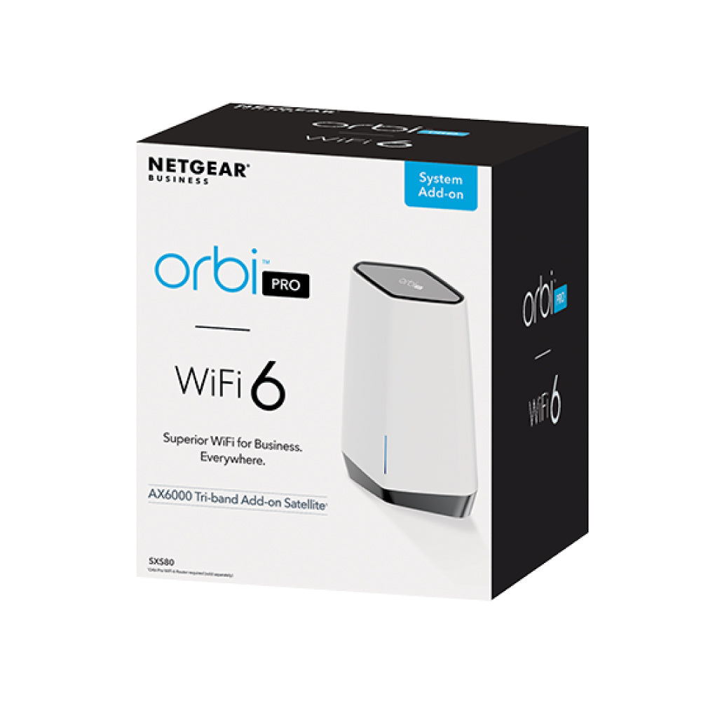 NETGEAR Orbi Pro WiFi 6 AX6000 Tri-Band Mesh Add-on Satellite for Business | Requires Orbi Pro Router