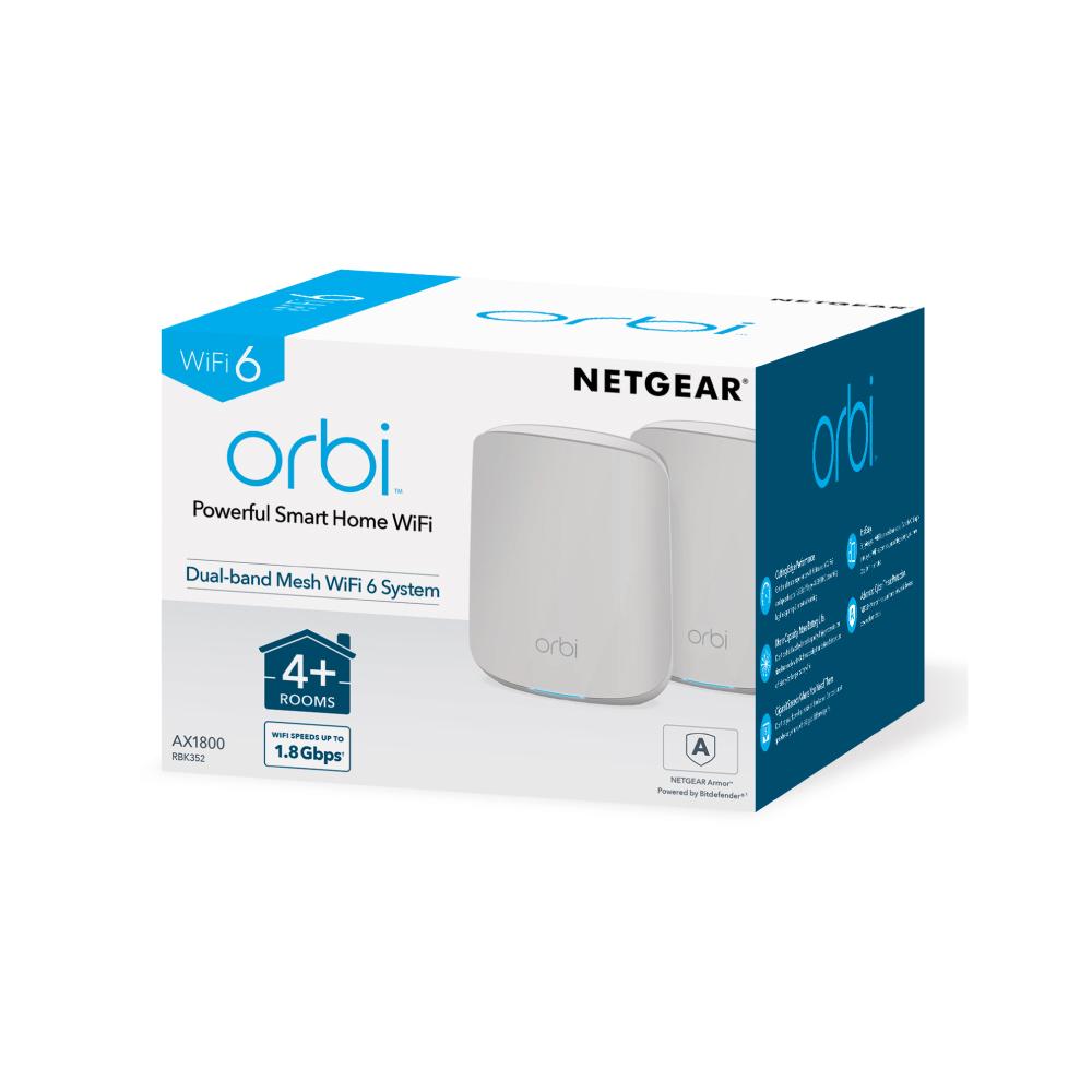 Orbi WiFi-6 Performance Dual-Band Mesh System - AX1800 (1 Router + 1 Satellite) (RBK352)