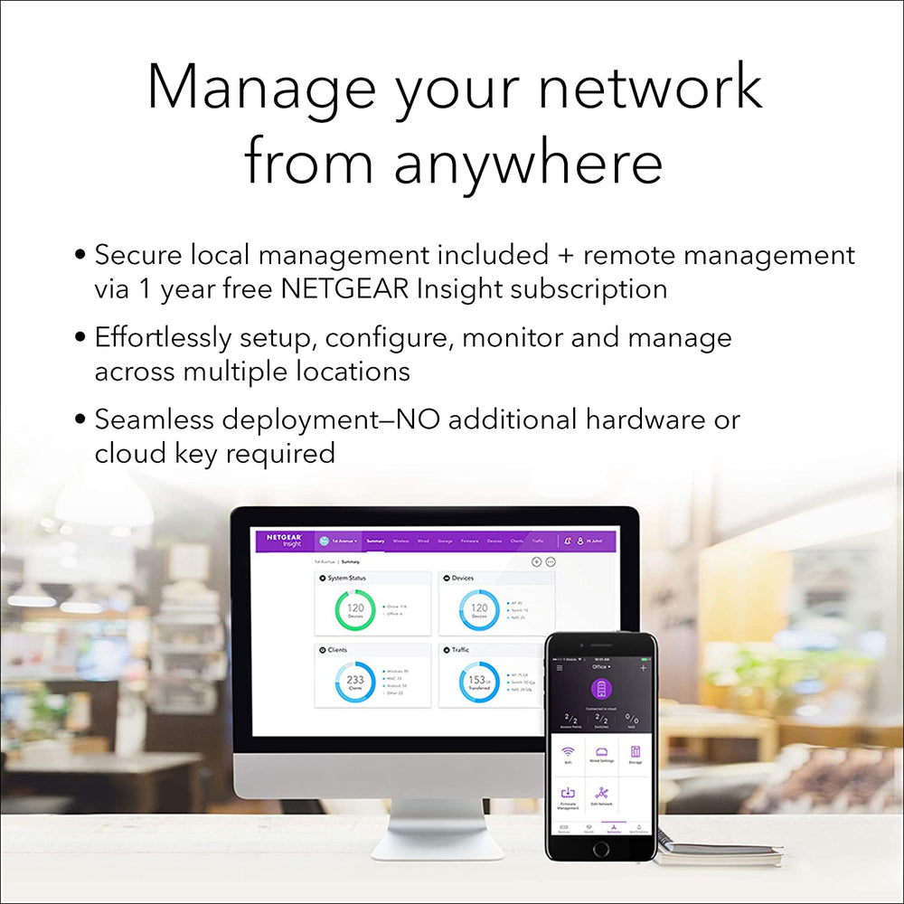 NETGEAR Insight Managed VPN Business Router (BR200) - Site-to-Site Secure VPN |Up to 256 VLANs | Supports OpenVPN and IPsec |Network Firewall Security | 4 x 1G Ethernet ports