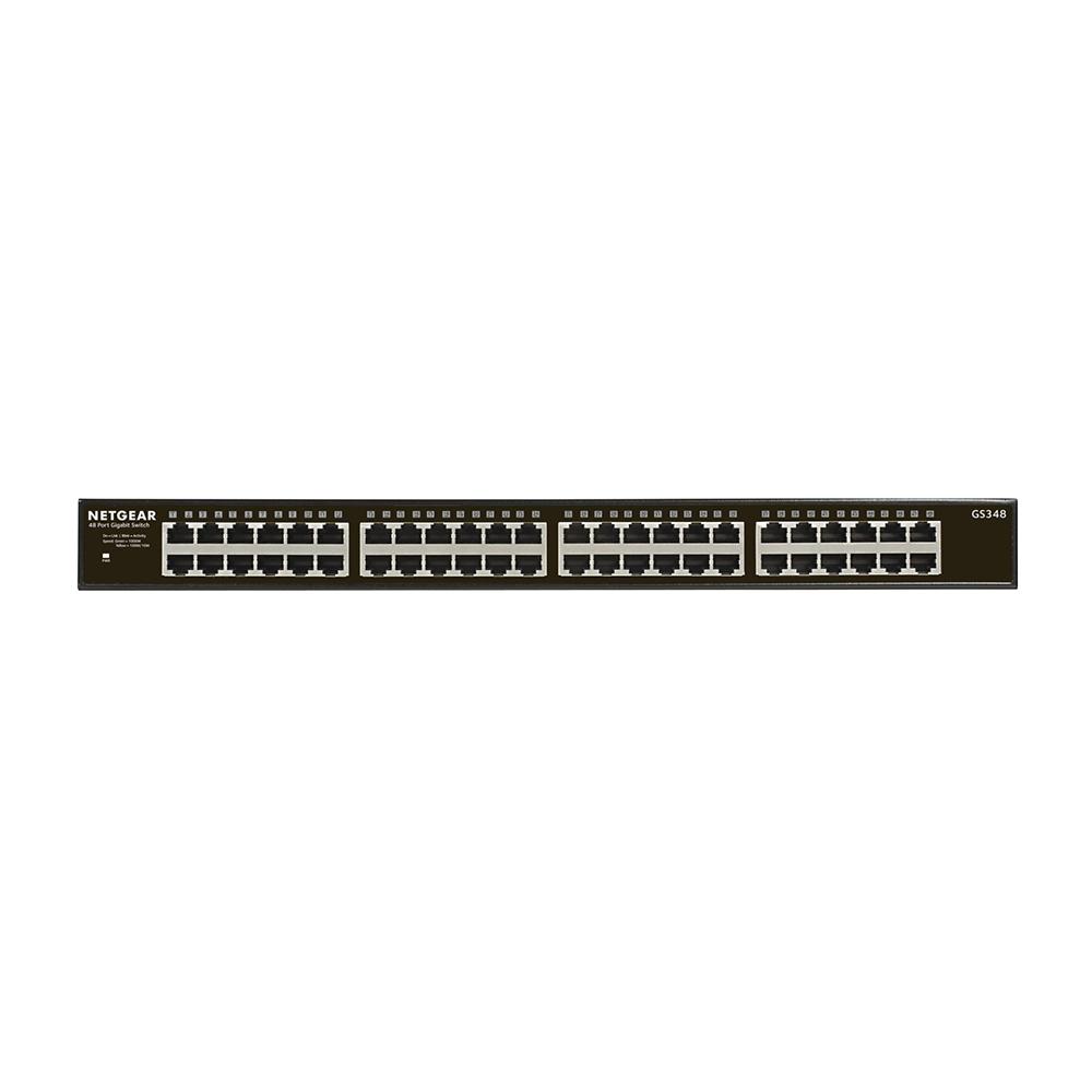 Netgear 48-Port Gigabit Ethernet Unmanaged Switch (GS348) - Desktop/Rackmount, Fanless Housing for Quiet Operation