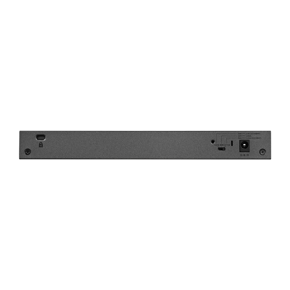 Netgear 8-Port Gigabit Ethernet Unmanaged PoE Switch (GS108LP) - with 8 x PoE+ @ 60W Upgradeable, Desktop/Rackmount, and ProSAFE Limited Lifetime Protection