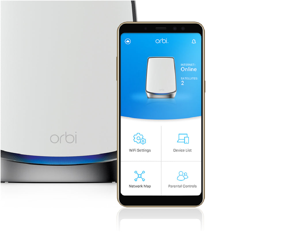 Orbi 6 Router Rear View Orbi WiFi-6 Ultra-Performance Tri-Band Mesh WiFi System - AX6000 (1 Ro ...