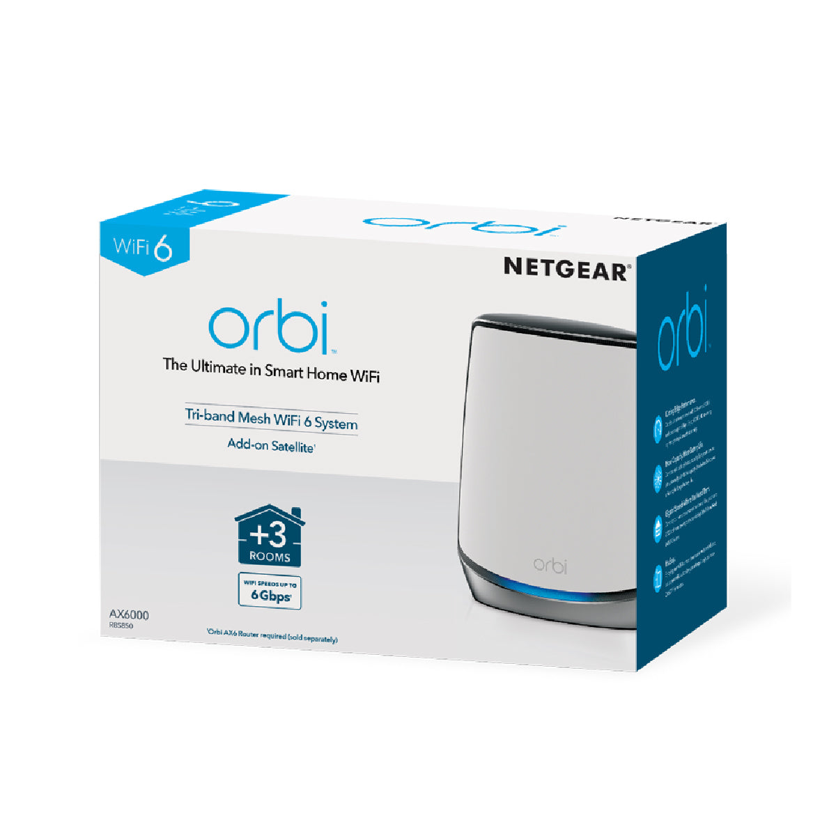 Orbi WiFi-6 Ultra-Performance Tri-Band Mesh WiFi Add-on Satellite - AX6000 (RBS850)